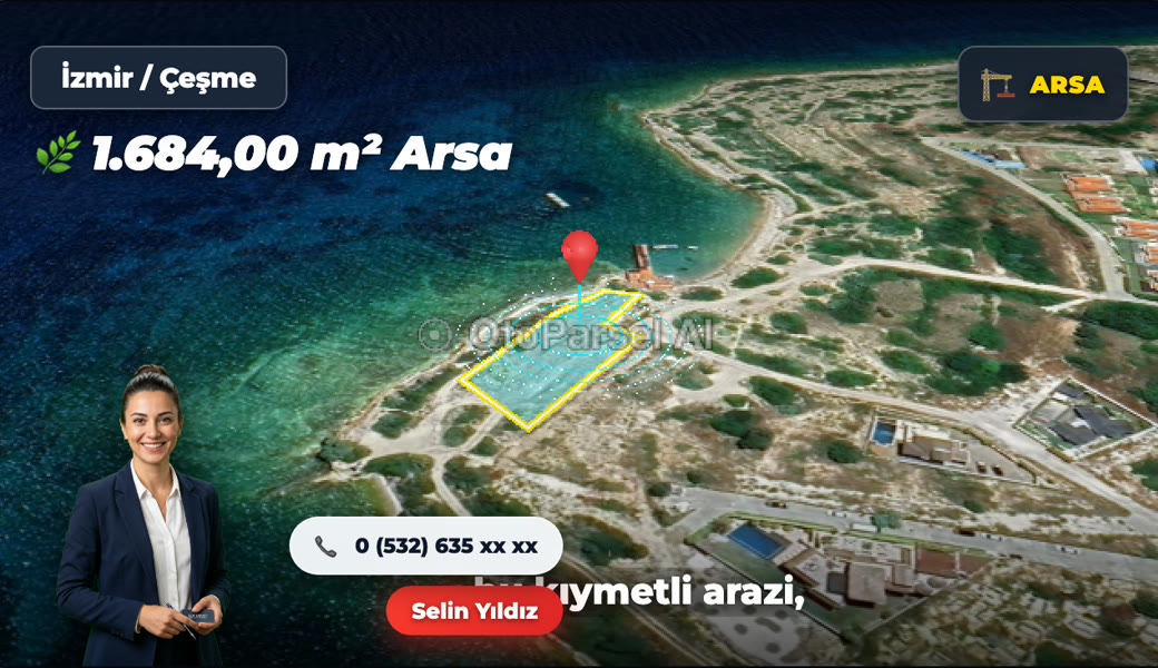 Uydu görüntüsü üzerinde çizilmiş parsel sınırı